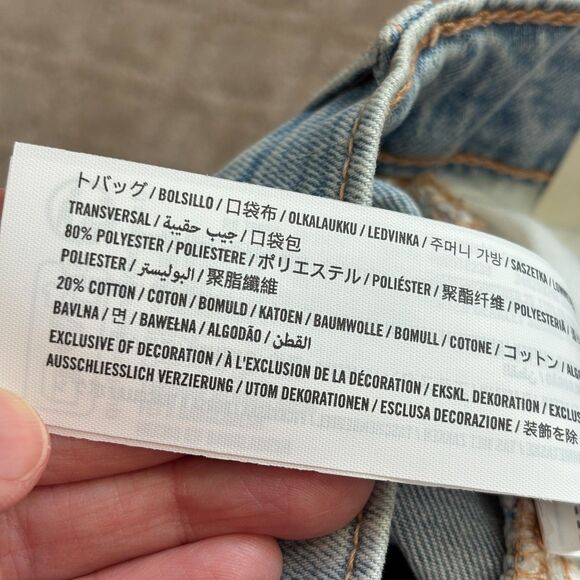 Abercrombie Kids Low Rise Midi Short Girls 13/14 Light Wash Distressed Cut Off - Picture 5 of 6